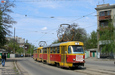 Tatra-T3SU #481-482 3-го маршрута на пересечении въезда Чапаева и улицы Октябрьской революции