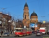 Tatra-T3SU #481-482 3-го маршрута на улице Полтавский Шлях перед остановкой "Улица Клапцова"