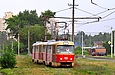 Tatra-T3SU #481-482 3-го маршрута на улице Залютинской в районе конечной станции "Залютино"
