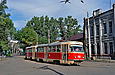 Tatra-T3SU #481-482 3-го маршрута на улице 1-й Конной Армии на повороте на улицу Октябрьской Революции