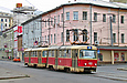 Tatra-T3SU #481-482 3-го маршрута на улице Универститетской подъезжает к площади Рыбной