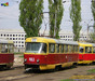 Tatra-T3SU #483 15-го маршрута на конечной станции "Проспект Победы"