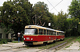Tatra-T3SU #485-486 20-го маршрута на улице Клочковской на остановке "Алексеевская балка"