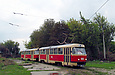 Tatra-T3SU #485-486 20-го маршрута отправляется с конечной станции "Малая Даниловка"