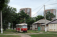 Tatra-T3SU #485 27-го маршрута на улице Октябрьской Революции в районе улицы Кривомазова