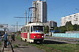 Tatra-T3SU #485 7-го маршрута на проспекте Победы на остановке "Школьная"
