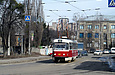 Tatra-T3SUCS #485 20-го маршрута в Лосевском переулке перед поворотом на улицу Большую Панасовскую