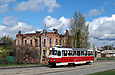 Tatra-T3SUCS #485 8-го маршрута на улице Академика Павлова следует по Конюшенному мосту