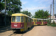 Tatra-T3SU #485-486 3-го маршрута поворачивает с улицы Кривомазова на улицу Сухаревскую