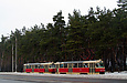 Tatra-T3SU #513-514 26-го маршрута на улице Героев Труда в районе перекрестка с улицей Барабашова