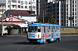 Tatra-T3SU #515 8-го маршрута поворачивает с площади Защитников Украины на Московский проспект