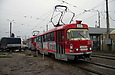 Tatra-T3SU #517-518 26-го маршрута на улице Героев Труда возле одноименной станции метро