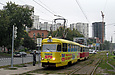 Tatra-T3SU #517-518 20-го маршрута на улице Клочковской перед отправлением от остановки "Сосновая горка"