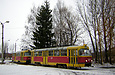 Tatra-T3SU #519-520 27-го маршрута разворачивается на конечной станции "Льва Толстого"