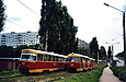 Tatra-T3SU #557-558 и #603-604 27-го маршрута на проспекте Тракторостроителей возле конечной станции "Льва Толстого"