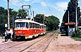 Tatra-T3SU #563-564 27-го маршрута на улице Академика Павлова возле Конюшенного переулка