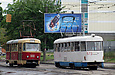 Tatra-T3SU #600 и #573 27-го маршрута на улице Кирова на перекрестке с улицей Плехановской