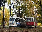 Tatra-T3SU #573 и #656 27-го маршрута на Московском проспекте в районе улицы Соича