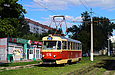 Tatra-T3SU #576 27-го маршрута на улице Героев Труда недалеко от остановки "Салтовский рынок"