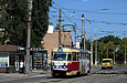 Tatra-T3SU #576 27-го маршрута на улице Москалевской возле выезда из Октябрьского трамвайного депо