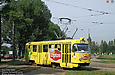 Tatra-T3SU #583 8-го маршрута поворачивает с Салтовского шоссе на проспект Тракторостроителей