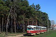 Tatra-T3SU #585-586 26-го маршрута на улице Героев труда в районе остановки "Сосновый бор"