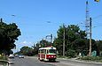 Tatra-T3SU #586 27-го маршрута на улице Москалевской в районе улицы Валерьяновской