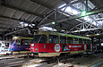 Tatra-T3SU #586 проходит обслуживание в производственном корпусе Салтовского трамвайного депо