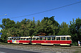 Tatra-T3SU #589-590 26-го маршрута на проспекте Тракторостроителей проходит мост через Немышлю