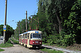 Tatra-T3SU #592-593 23-го маршрута на проспекте Тракторостроителей подъезжает к остановке "Улица Немышлянская"
