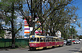 Tatra-T3SU #592-593 маршрута 16-А на улице Бестужева перед поворотом на улицу Веринскую