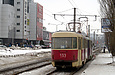 Tatra-T3SU #592-593 26-го маршрута на улице Героев труда в районе остановки "Пески"