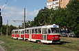 Tatra-T3SU #595-596 23-го маршрута на проспекте Тракторостроителей недалеко от остановки "Улица Тимуровцев"
