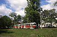 Tatra-T3SU #595-596 23-го маршрута на Московском проспекте между станцией метро "Пролетарская" и улицей Плиточной