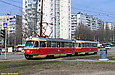 Tatra-T3SU #595-596 26-го маршрута на проспекте Тракторостроителей пересекает улицу Героев Труда