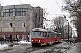 Tatra-T3SU #595-596 23-го маршрута на Московском проспекте пересекает улицу Свистуна