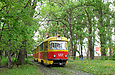 Tatra-T3SU #597-594 22-го маршрута выезжает с диспетчерской станции "Гидропарк"