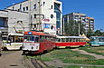 Tatra-T3SU #598-599 26-го маршрута на конечной станции "602 микрорайон"