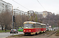Tatra-T3SU #598-599 26-го маршрута на улице Матюшенко возле перекрестка с Прорезной улицей
