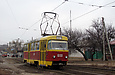 Tatra-T3SU #600 27-го маршрута на улице Академика Павлова возле перекрестка с Никоновским переулком