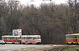 Tatra-T3SU #600-660 26-го маршрута выполняет техническую остановку на Журавлевском спуске