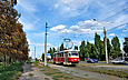 Tatra-T3SU #600 маршрута 16-А на улице Академика Павлова в районе улицы Камышева