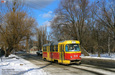 Tatra-T3SU #616 27-го маршрута на улице Октябрьской революции в районе конечной станции "Новожаново"