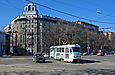 Tatra-T3SU #616 27-го маршрута поворачивает с Московского проспекта на улицу Академика Павлова