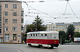 Tatra-T3SU #625 27-го маршрута поворачивает с Московского проспекта на площадь Защитников Украины