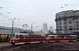 Tatra-T3SU #625 5-го маршрута и T3-ВПСт #317 1-го маршрута на РК "Южный Вокзал"