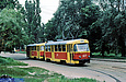 Tatra-T3SU #627-628 27-го маршрута на улице Октябрьской Революции возле конечной станции "Новожаново"