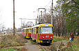 Tatra-T3SU #627-628 23-го маршрута на конечной станции "Юго-Восточная"