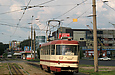 Tatra-T3SU #637 27-го маршрута на улице Академика Павлова подъезжает к остановке "Сабурова дача"