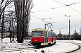 Tatra-T3SU #638 27-го маршрута разворачивается на конечной станции "Салтовская"